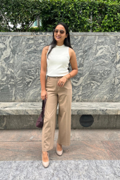 Класичні штани UNIQLO 1159858933 (Бежевий L)