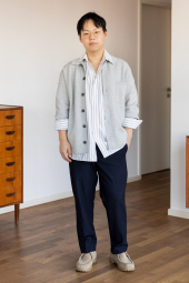 Элегантные брюки UNIQLO штаны 1159860410 (Синий XXL)