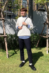 Элегантные брюки UNIQLO штаны 1159860410 (Синий XXL)