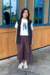 Женские укороченные штаны UNIQLO кюлоты 1159860445 (Коричневый L)