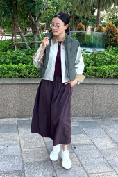 Женские укороченные штаны UNIQLO кюлоты 1159860445 (Коричневый L)