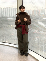Широкие штаны UNIQLO с теплой подкладкой 1159860760 (Зеленый XXL)