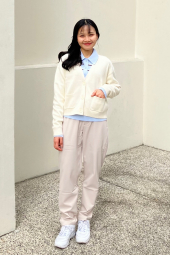 Эластичные штаны UNIQLO с теплой подкладкой 1159860764 (Молочный XXL)