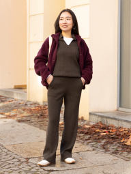 Женские брюки в рубчик UNIQLO 1159862126 (Коричневый M)