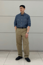 Прямые брюки-чинос UNIQLO 1159862205 (Бежевый 36)