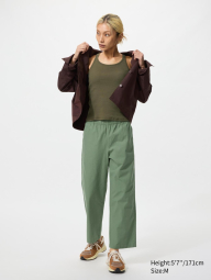 Хлопковые штаны UNIQLO 1159865219 (Зеленый S)