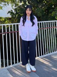 Женские укороченные штаны UNIQLO широкие 1160343862 (Синий XL)