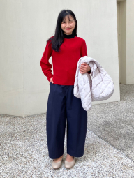 Женские укороченные штаны UNIQLO широкие 1160343862 (Синий XL)