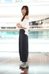 Женские укороченные штаны UNIQLO широкие 1160343862 (Синий XL)