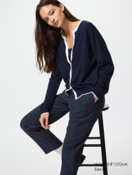Жіночі укорочені штани UNIQLO в смужку 1160680112 (Синій M)