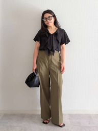 Жіночі штани UNIQLO з високою посадкою 1160731365 (Оливковий 10)