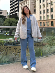 Жіночі штани UNIQLO в рубчик 1161336279 (Синій XXL)