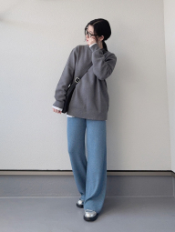Жіночі штани UNIQLO в рубчик 1161336279 (Синій XXL)