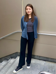 Жіночі штани UNIQLO в рубчик 1161341339 (Чорний XXL)