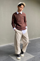 Женские укороченные штаны UNIQLO широкие 1161499346 (Молочный XL)