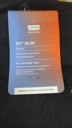 Мужские штаны 511 Slim Fit с технологией All Seasons Levi's 1161831340 (Черный 34W 34L)