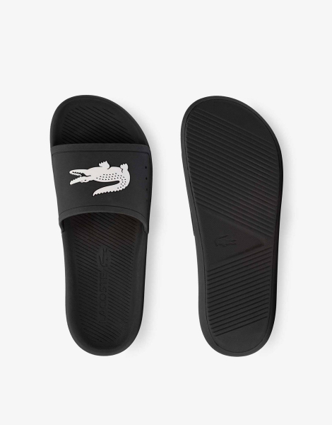 Мужские шлепанцы Lacoste с принтом 46 (12 US) 29 см Черный 1159840850