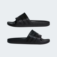 Легкие шлепанцы Adilette Aqua Adidas с фирменными полосками 39 (6 US) 25 см Черный 1159845547