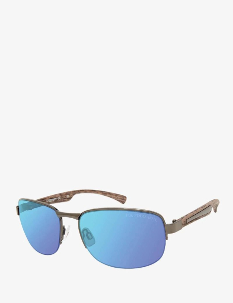 Солнцезащитные очки Rectangular U.S. Polo Assn 1159842697 (Серый One size)