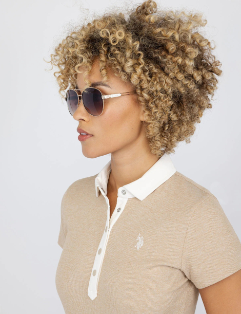 Сонцезахисні жіночі окуляри US Polo Assn 1159851170 (Білий/Коричневий One size)