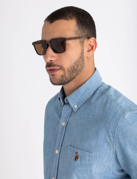 Солнцезащитные очки Rectangular U.S. Polo Assn 1159853052 (Коричневый One size)