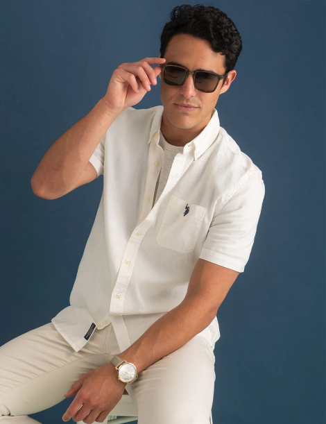 Солнцезащитные очки Rectangular U.S. Polo Assn 1159853052 (Коричневый One size)