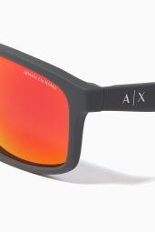 Cолнцезащитные очки Mirrored Red Rectangular Armani Exchange 1159847797 (Серый One size)
