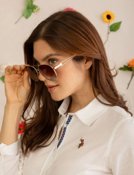 Солнцезащитные очки Aviator U.S. Polo Assn 1163283563 (Золотистый One size)