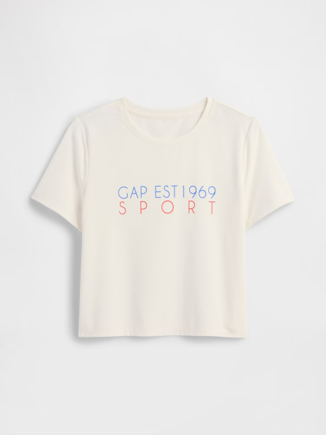 Укороченная спортивная футболка GAP 1159841633 (Молочный S)