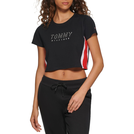 Спортивная укороченная футболка Tommy Hilfiger 1159849074 (Черный XL)