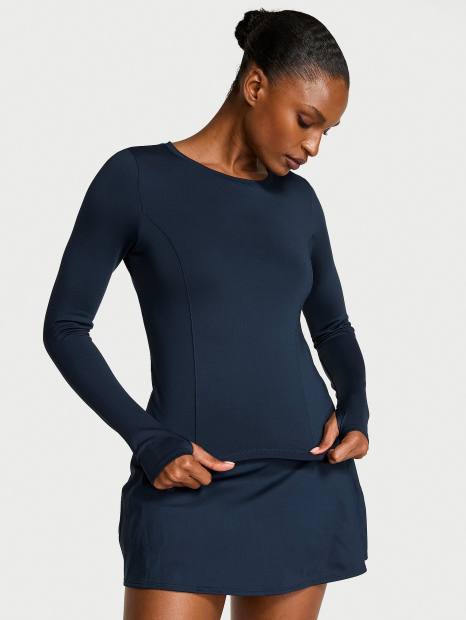 Спортивный лонгслив Victoria's Secret VSX с открытой спинкой 1159861766 (Синий S)
