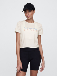 Укороченная спортивная футболка GAP 1159841633 (Молочный S)