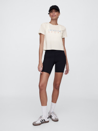 Укороченная спортивная футболка GAP 1159841633 (Молочный S)