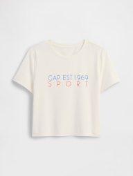 Укороченная спортивная футболка GAP 1159841633 (Молочный S)