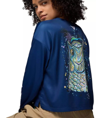 Спортивный лонгслив Columbia с защитой UPF 40 и влагоотводящей способностью 1159852369 (Синий XL)