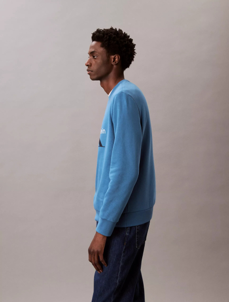 Мужской костюм на флисе Calvin Klein свитшот и штаны 1159840583 (Синий XXL)