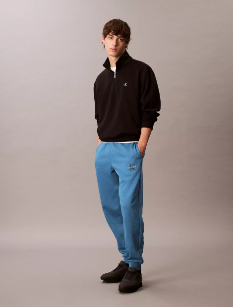 Мужской костюм на флисе Calvin Klein свитшот и штаны 1159840583 (Синий XXL)