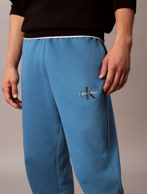 Мужской костюм на флисе Calvin Klein свитшот и штаны 1159840583 (Синий XXL)
