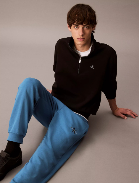 Мужской костюм на флисе Calvin Klein свитшот и штаны 1159840583 (Синий XXL)