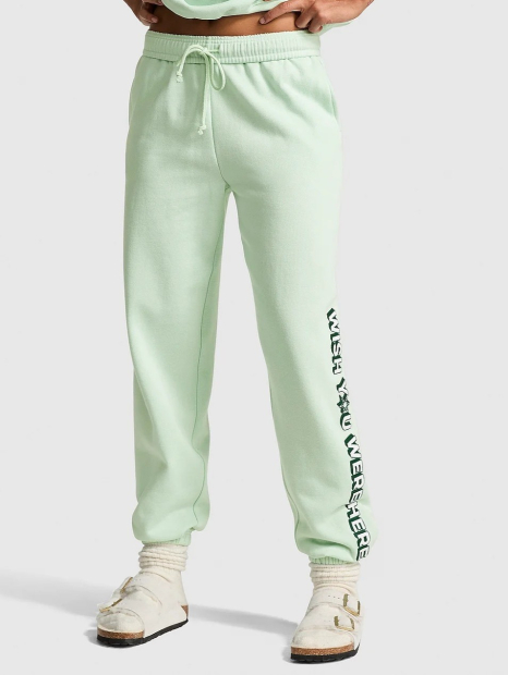 Cпортивний костюм на флісі Victoria's Secret Pink худі та джогери 1159840609 (Зелений XS)