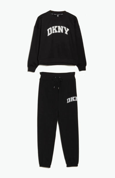 Женский костюм на флисе DKNY свитшот и штаны 1159840855 (Черный M)