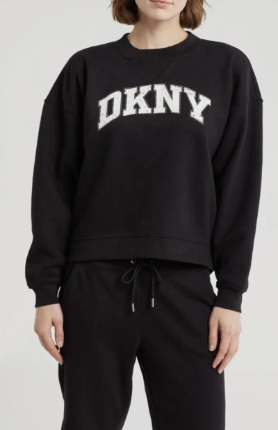 Женский костюм на флисе DKNY свитшот и штаны 1159840855 (Черный M)