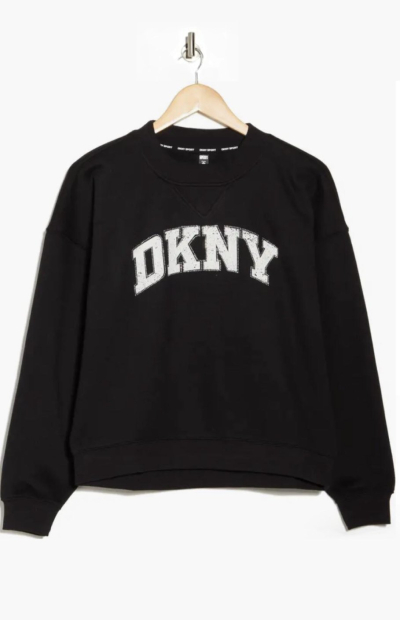 Женский костюм на флисе DKNY свитшот и штаны 1159840855 (Черный M)