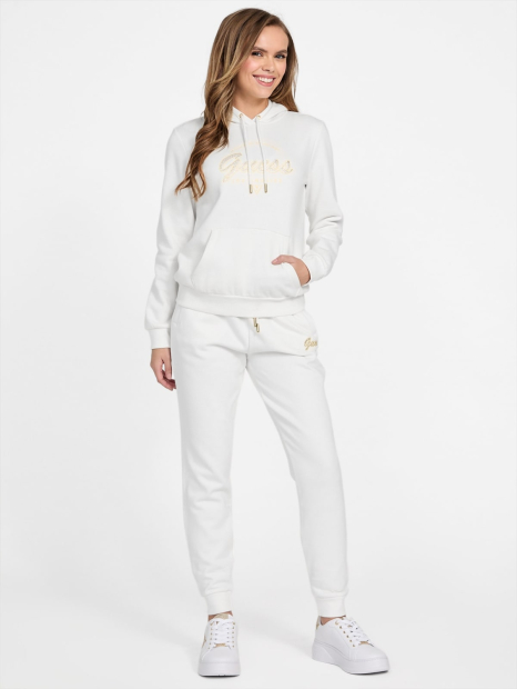 Женский спортивный костюм на флисе Guess худи и джоггеры 1159840926 (Молочный S)