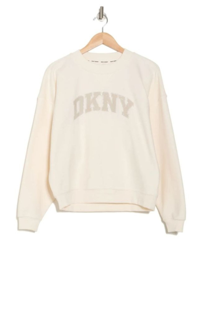 Женский костюм на флисе DKNY свитшот и штаны 1159841662 (Молочный M)