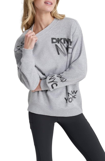Женский костюм на флисе DKNY свитшот и джоггеры 1159841816 (Серый S)