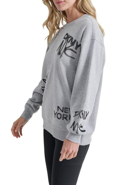 Женский костюм на флисе DKNY свитшот и джоггеры 1159841816 (Серый S)