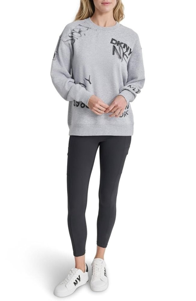 Женский костюм на флисе DKNY свитшот и джоггеры 1159841816 (Серый S)