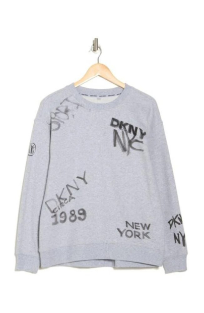 Женский костюм на флисе DKNY свитшот и джоггеры 1159841816 (Серый S)