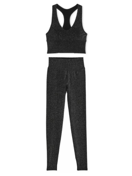 Спортивный комплект Victoria's Secret Pink топ и леггинсы 1159843247 (Черный S)